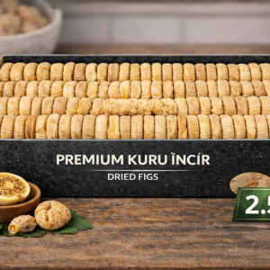Dalında Kurumuş Sıralı Dizilmiş Sarı Ballı Kuru İncir – 2,5 KG